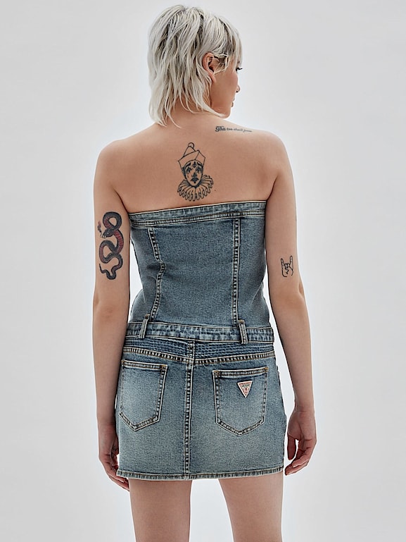Robe en jean bretelle best sale