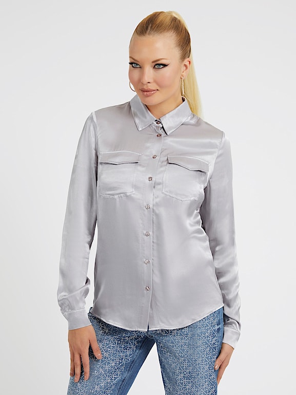 Camisa satén Mujer | GUESS® Sitio Oficial