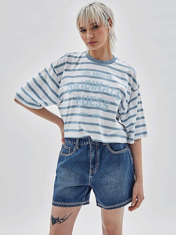 T shirt guess rayé femme best sale