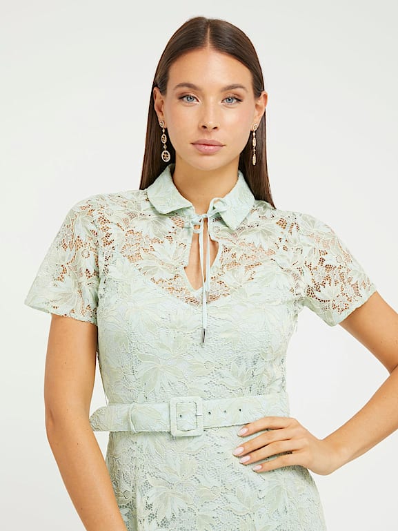 Guess green best sale lace dress