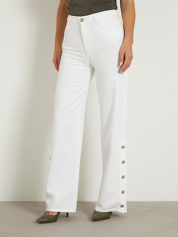 GUESS High rise wide leg denim pant Women