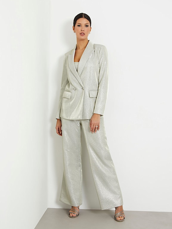 Pantaloni a zampa glitter outlet
