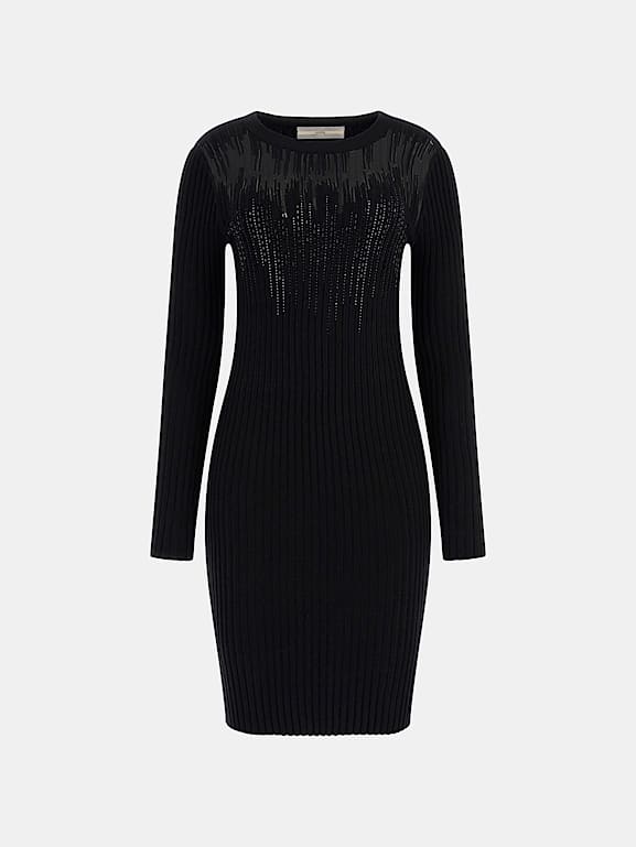 GUESS Rhinestones mini sweater dress