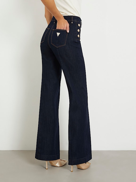 Jeans con hotsell bottoni a vista