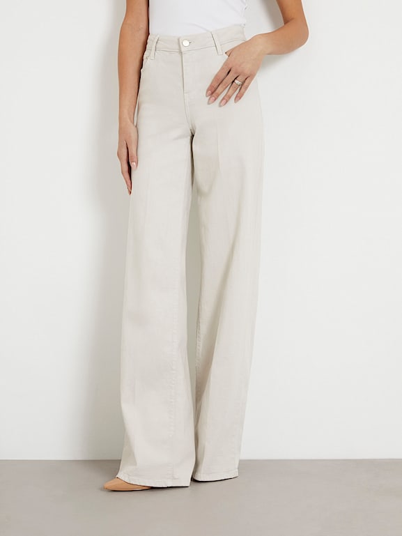 Mid rise linen blend clearance pants