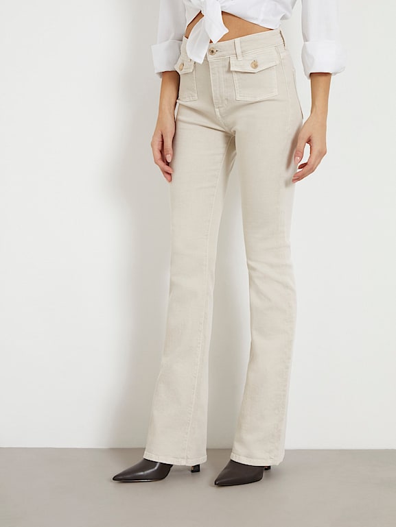 Pantalon évasé taille haute femme hot sale