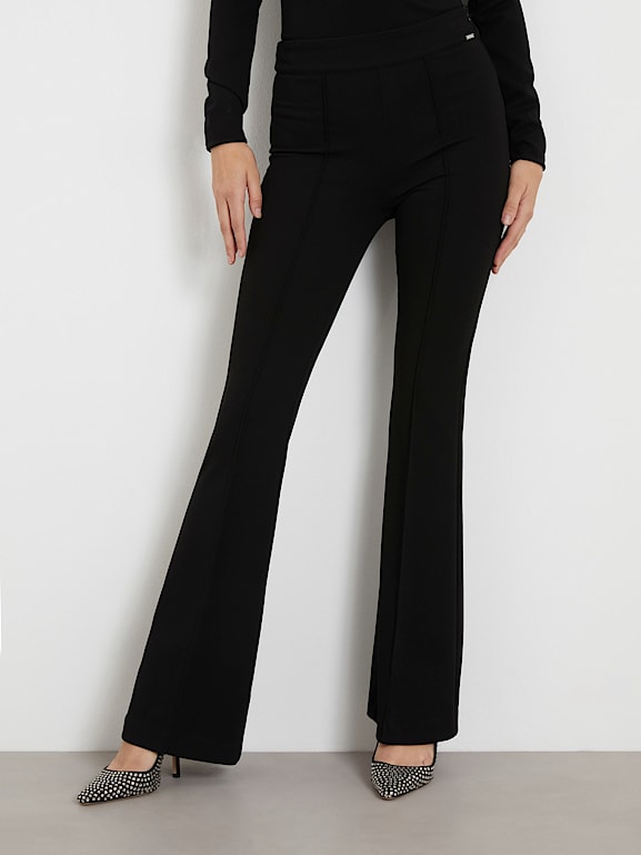 Pantalon évasé discount taille haute femme