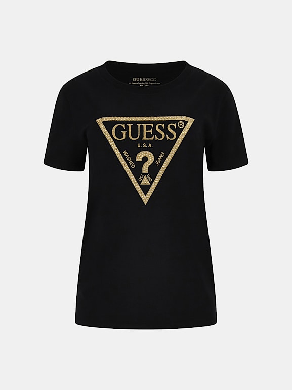 GUESS Triangle logo stretch t shirt