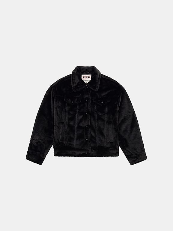 Guess faux fur denim jacket clearance