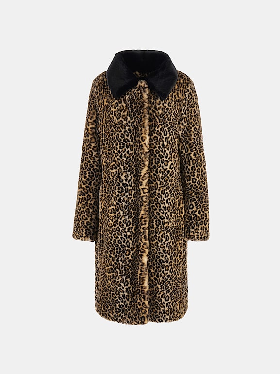 Guess animal print coat shop