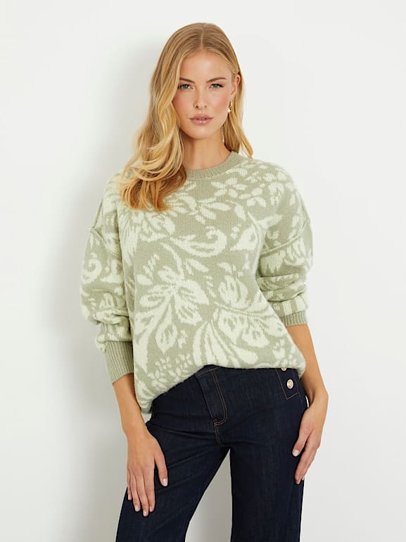 GUESS Floral jacquard sweater