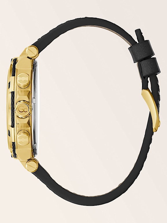 Guess men's chronograph gold bracelet watch top