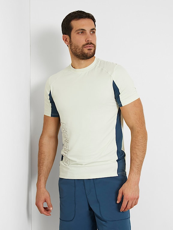 Guess color block best sale shirt