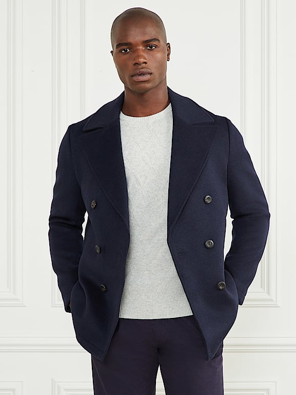 MARCIANO by GUESS® Notched Wool-Blend Peacoat