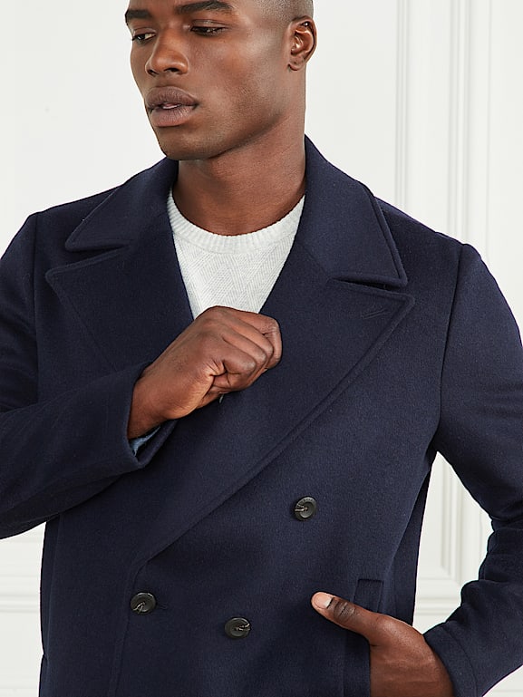 MARCIANO by GUESS® Notched Wool-Blend Peacoat