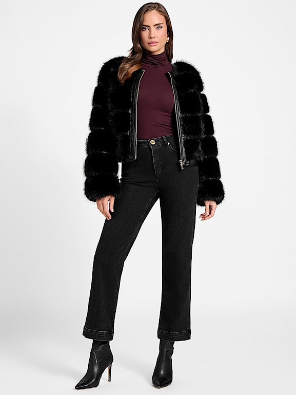 MARCIANO by GUESS® Arielle Cropped Faux-Fur Jacket