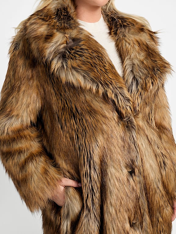 MARCIANO by GUESS® Stephanie Long Faux-Fur Coat