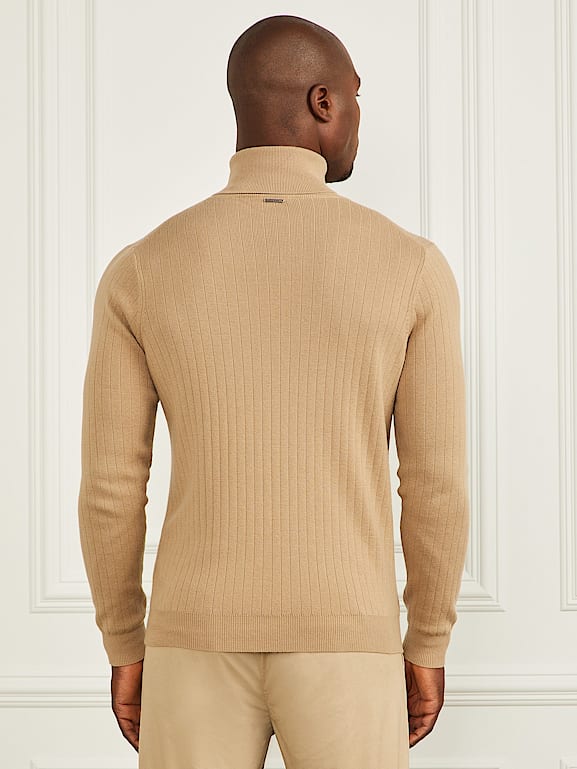 MARCIANO by GUESS® Turtleneck Wool-Blend Ribbed Sweater