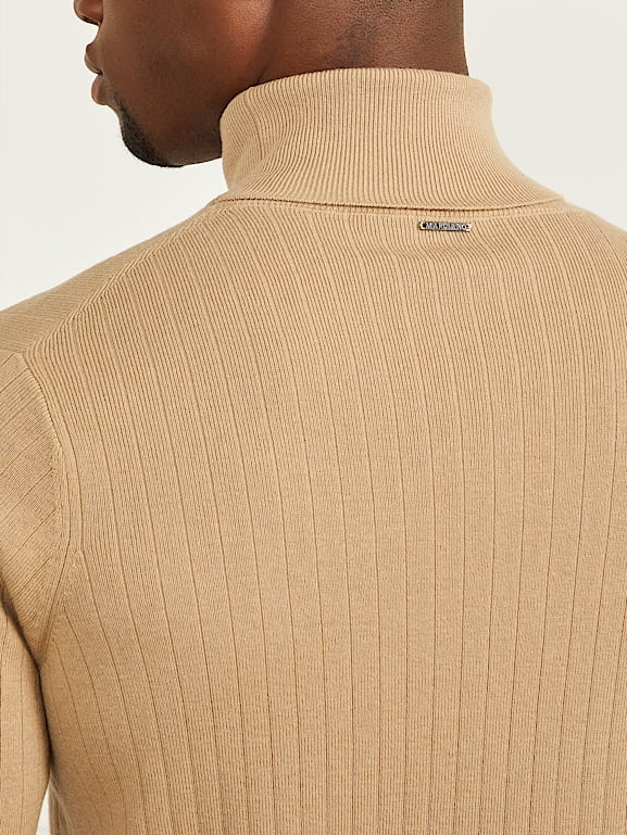 MARCIANO by GUESS® Turtleneck Wool-Blend Ribbed Sweater