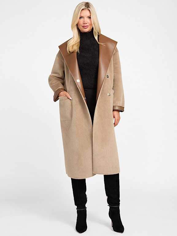 marno Inés coat イネスコート MARCIANO by GUESS® Ines Reversible Faux-Leather Coat
