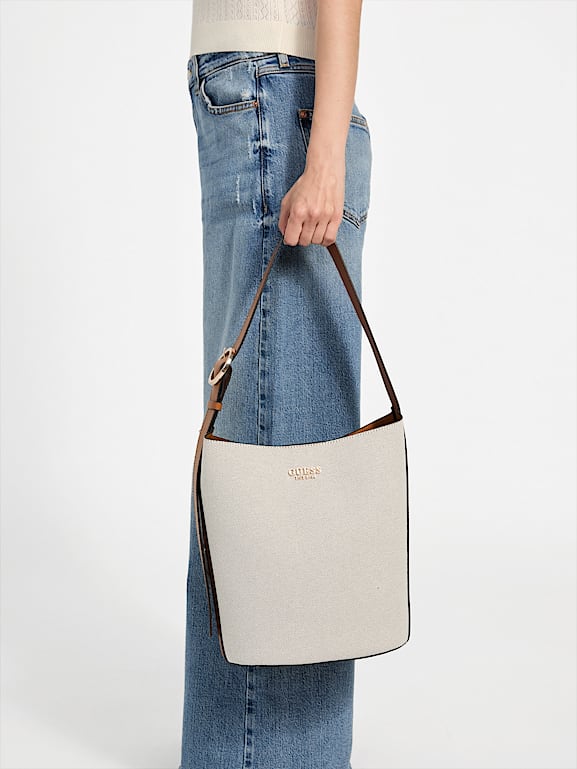 GUESS® Nicolette Canvas Large Bucket Bag