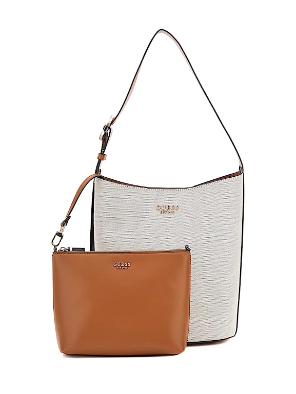 GUESS® Nicolette Canvas Large Bucket Bag