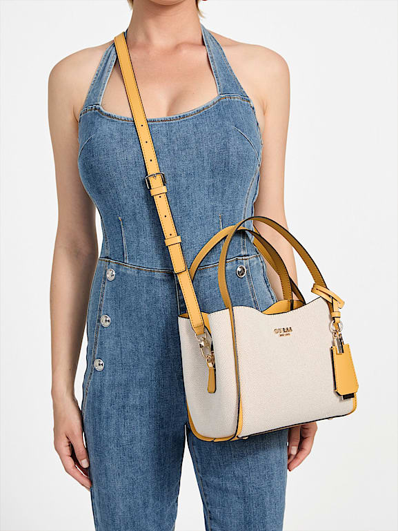 GUESS® Nicolette Canvas Small Girlfriend Satchel