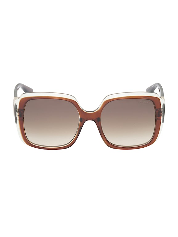 GUESS® Two-Tone Square Plastic Sunglasses