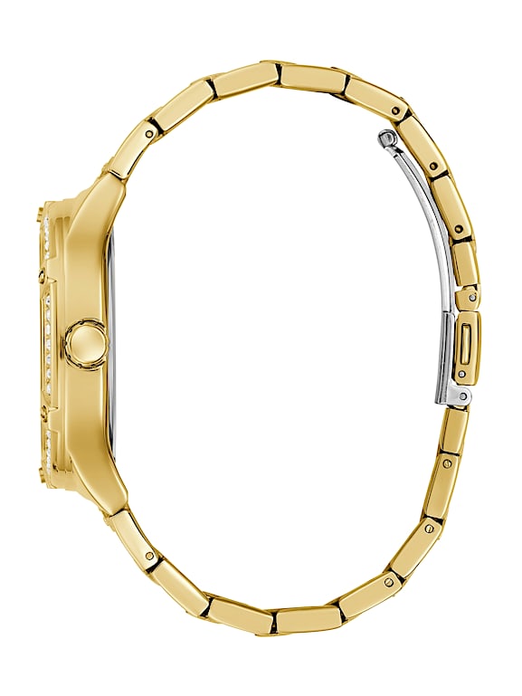 GUESS® Gold-Tone and Crystal Multifunction Watch