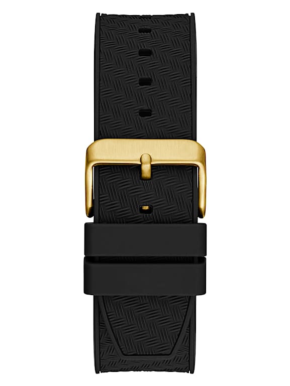GUESS® Black and Gold-Tone Multifunction Watch