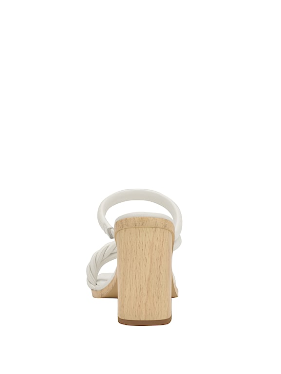 Guess Women's Barper Heeled Sandal - Faux Wood Block Heel, Puffy Straps, 3.54" Heel, Square Toe 8 thumbnail image