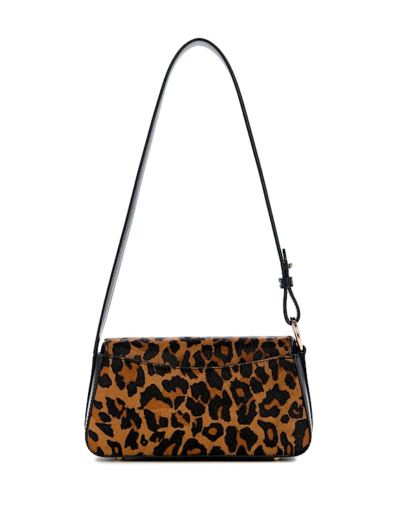 GUESS® Domitilla Leopard Fold-Over Flap Shoulder Bag
