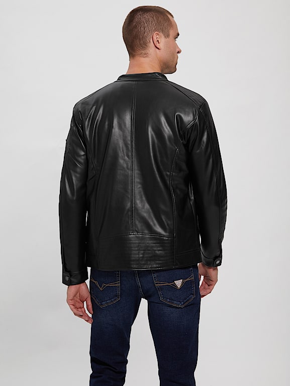 GUESS® Faux-Leather Biker Jacket