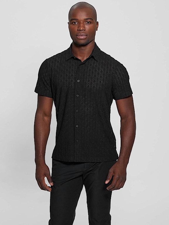 GUESS® Reeves Perforated Woven Shirt