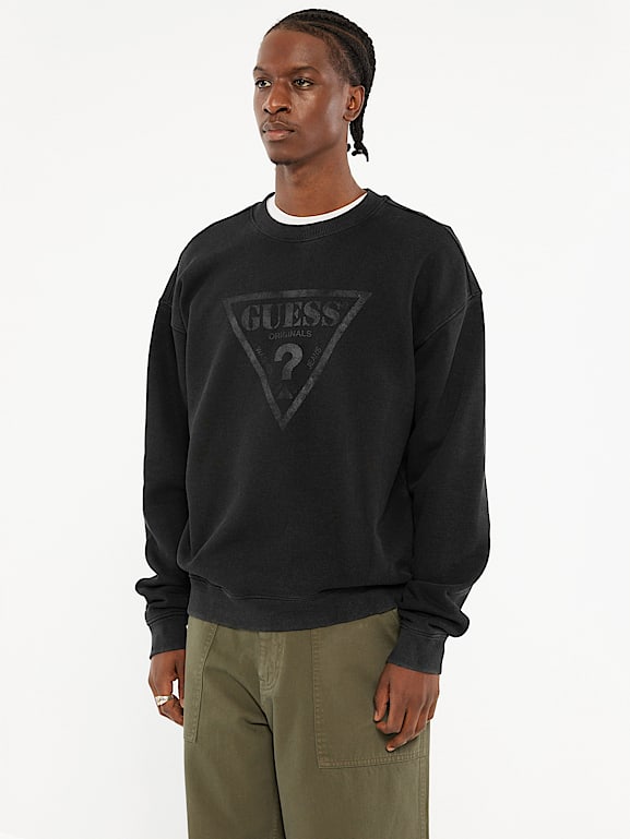 テンダーロイン　CREW NECK SWEAT M BLACK 新品 GUESS® GUESS Originals Triangle Crewneck Sweatshirt