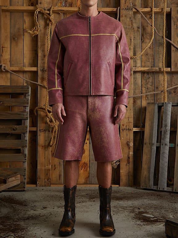 GUESS® crackle leather jacket