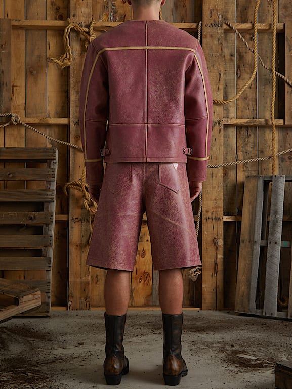 GUESS® crackle leather jacket