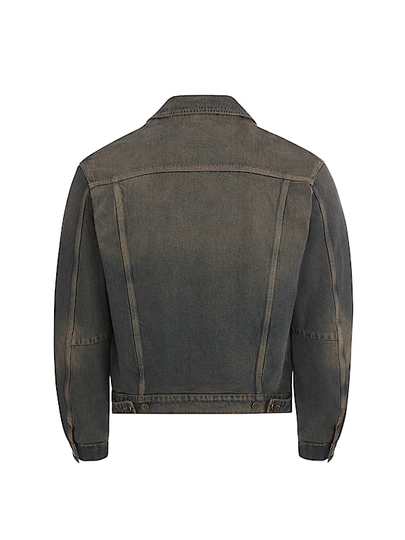 GUESS® zip-up trucker jacket