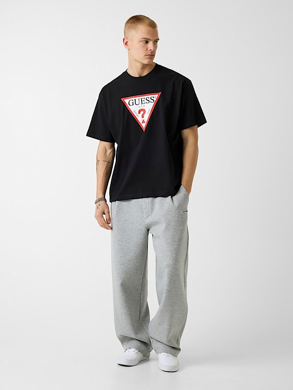 Maglietta Uomo GUESS Iconic Reactio - Cotone, Tinta Unita, Girocollo, Manica Corta - 2
