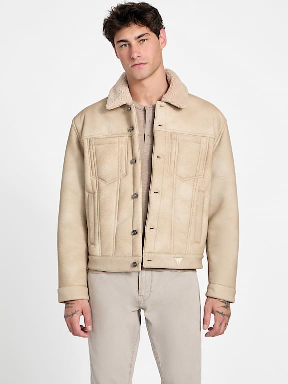 GUESS® Andy Faux-Suede and Sherpa Trucker Jacket