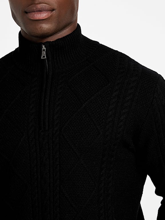 GUESS® Eco Noel Zip Cable-Knit Sweater