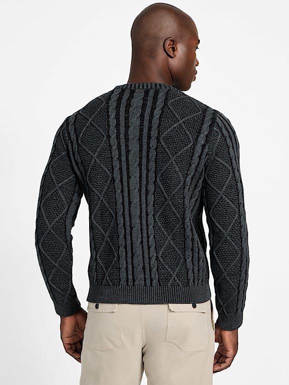 GUESS® Eco Adrian Crewneck Cable-Knit Sweater