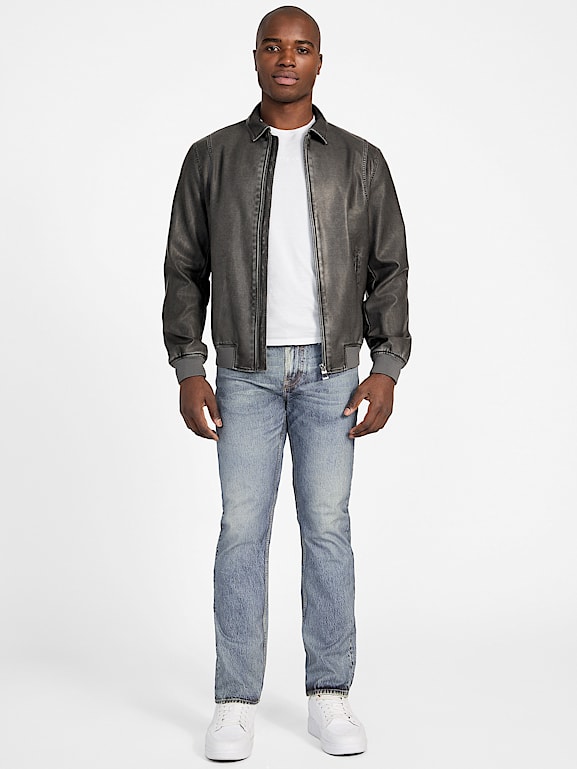 GUESS® Faux-Leather Aviator Jacket