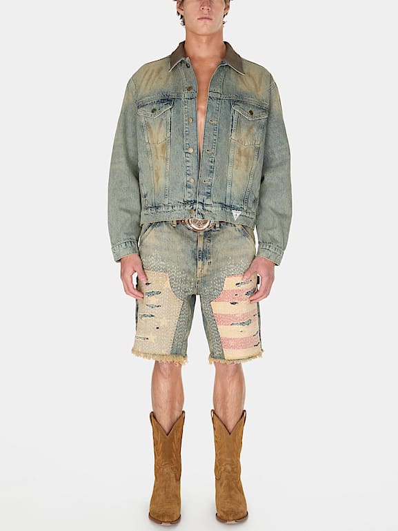 GUESS® washed denim trucker jacket