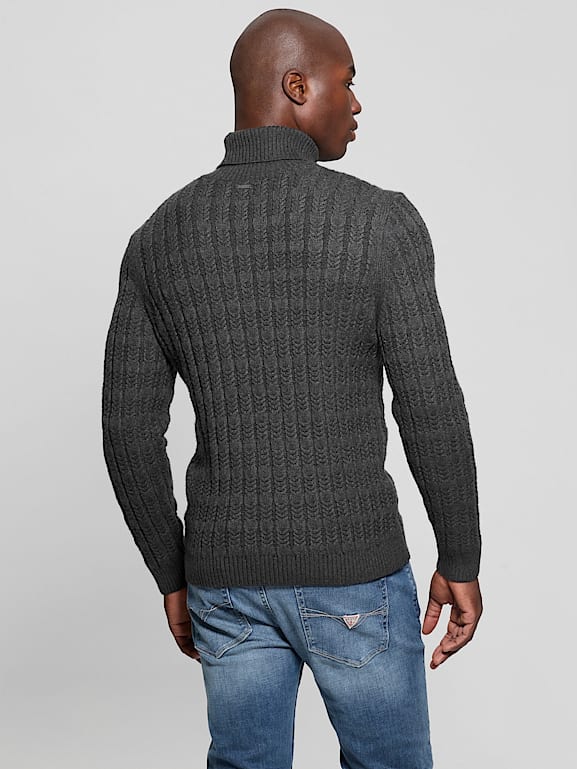 GUESS® Eco Ezra Turtleneck Cable-Knit Sweater