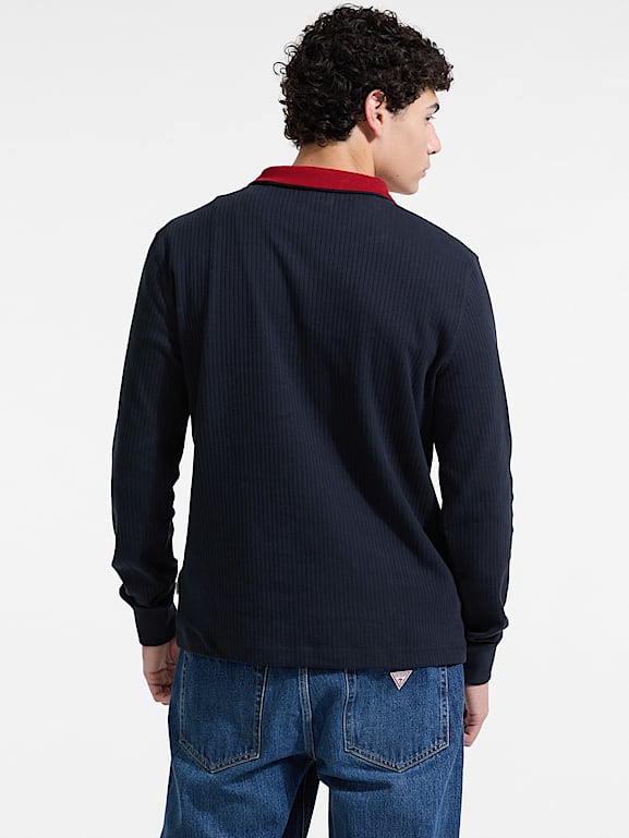 GUESS® Ribbed Quarter Zip Pullover