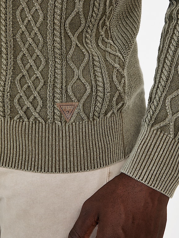 GUESS® Herman Cable-Knit Washed Sweater