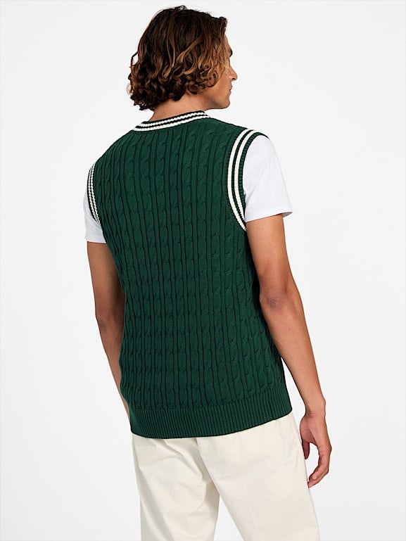 GUESS® Eco Holden V-Neck Cable-Knit Vest