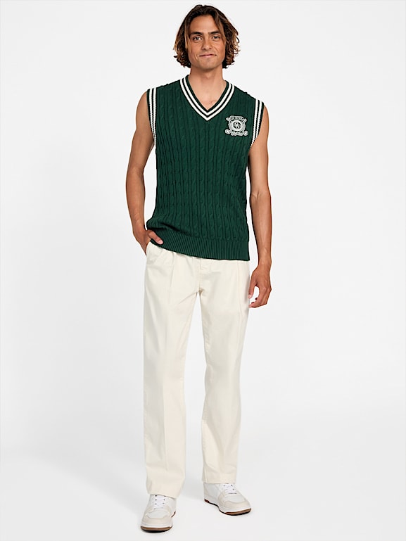 GUESS® Eco Holden V-Neck Cable-Knit Vest