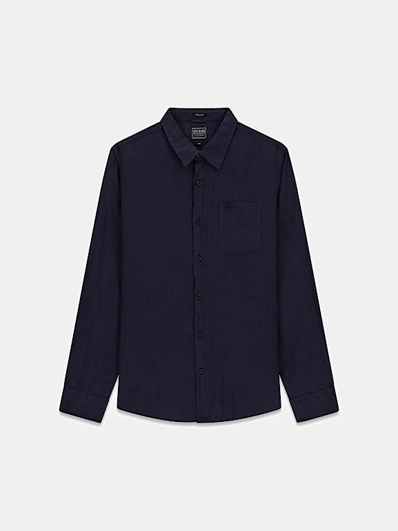 Chemise Guess Homme Taille L – Manches Longues, Coton, Rayures Rouges – Très Bon état